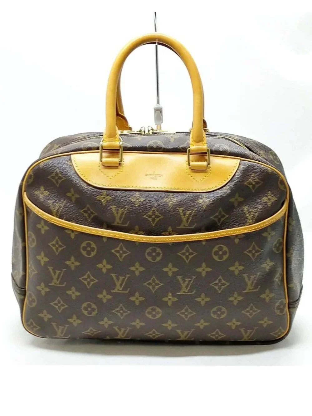 Authentic Louis Vuitton Deauville Monogram Canvas Brown Top Handle Travel Bag